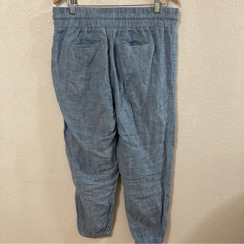 Athleta Carbón Linen Jogger Blue Drawstring Pants size 12 - Picture 2 of 13